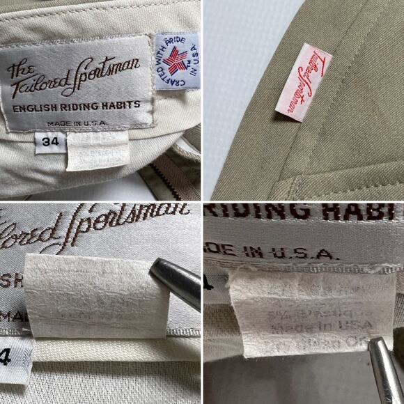 The Tailored Sportsman English Riding Habits Breech SIZE 34 Tan Beige Pants EUC - Picture 4 of 12